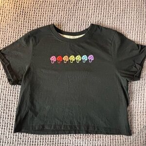 Colorful Mushroom Embroidered Shirt